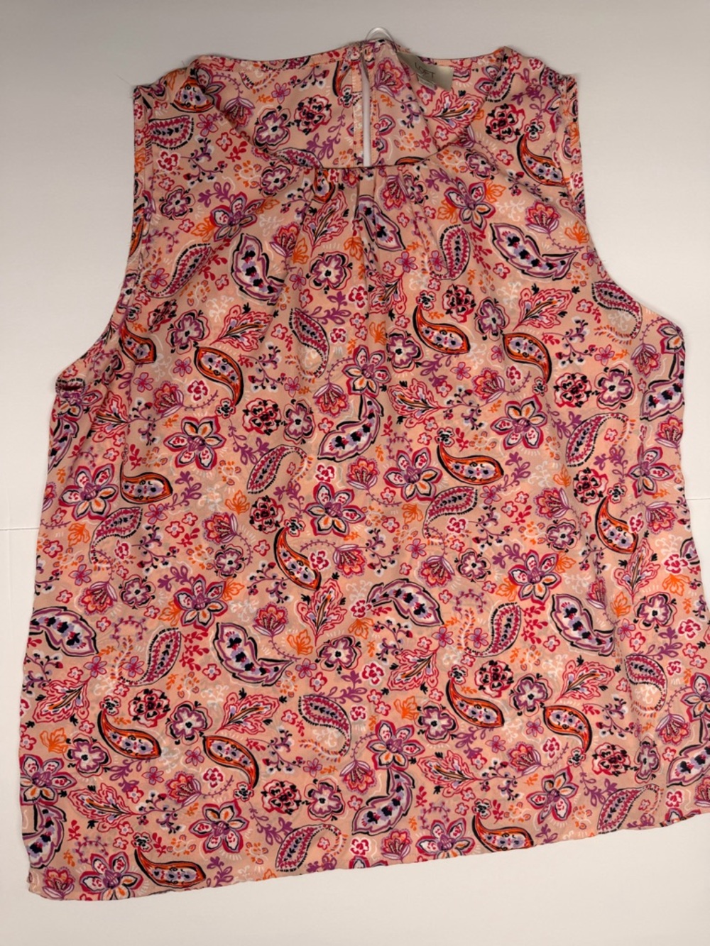 LOFT Pink Paisley Floral Sleeveless Camisole
